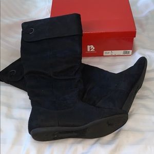 R2 footware knee high black boots